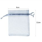 Bolsa de organza plateada 9x11cm 5 unidades