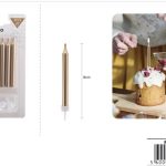 Vela dorada lisa de 8 cm, 6 unidades