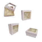 Caja malva con ventana 100x100x40mm