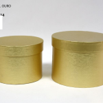 Juego de caja redonda dorada. 2 19 cm/16,5 cm