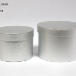 Juego de caja redonda de plata. 2 19 cm/16,5 cm