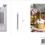 Vela plateada lisa de 8 cm, 6 unidades