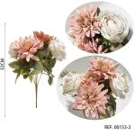 Rama de dalia rosa de 32 cm