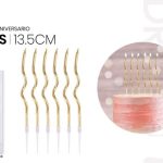Vela Trenzada Fina Dorada 13,5cm 6 Piezas