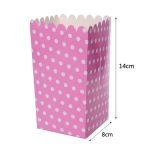 Caja de Palomitas Rosa con Lunares 15x7,5x7,5cm Ebm.