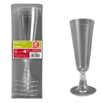 Copa de flauta transparente de 150 ml, paquete de 4