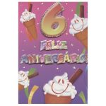 Tarjeta de sexto cumpleaños