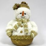 Muñeco de nieve dorado de 22 cm