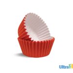 Bandeja de papel gourmet roja de 2,5 x 2,5 x 3 cm