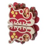 Trineo navideño de acetato, 2 piezas, 140 x 70 x 100 mm.