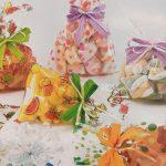 Bolsa de celofán de lunares fucsia 9x12,5 cm 50 unidades