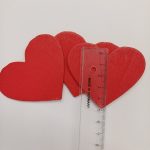 Corazón de madera rojo 7cm 3 piezas