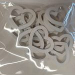 Corazón de madera blanco 3cm 20 uds