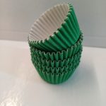 Molde para mini cupcakes verdes (5 x 2,5 x 3,5 cm, paquete de 5)