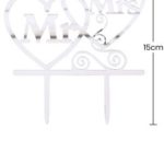 Adorno acrílico plateado MR & MRS 15cm