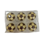 Balón de fútbol de chocolate 2D de 30 mm, paquete de 6