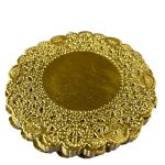 Tapete dorado redondo de 12 cm, paquete de 100