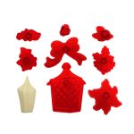 Molde para Farol Navideño con Lazo y Flores 9 Piezas