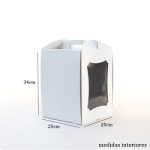 Caja para Tartas con Ventana 25x25x34cm Blanca