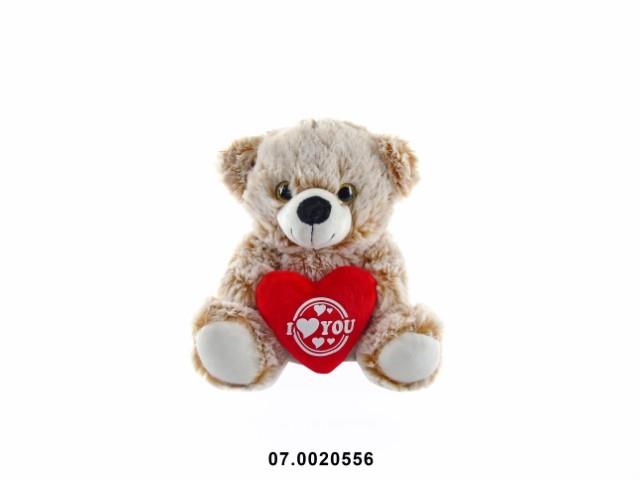 Oso de peluche con corazón te amo 25cm