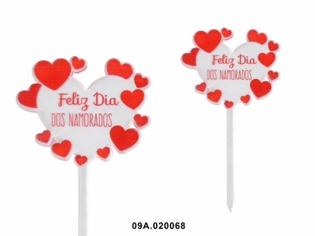 Feliz Día de San Valentín Topper Acrílico 13x6.5cm