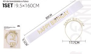 Kit de diadema con banner de feliz cumpleaños