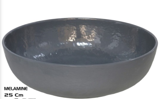 Cuenco de melamina gris Ø 25 x 7cm