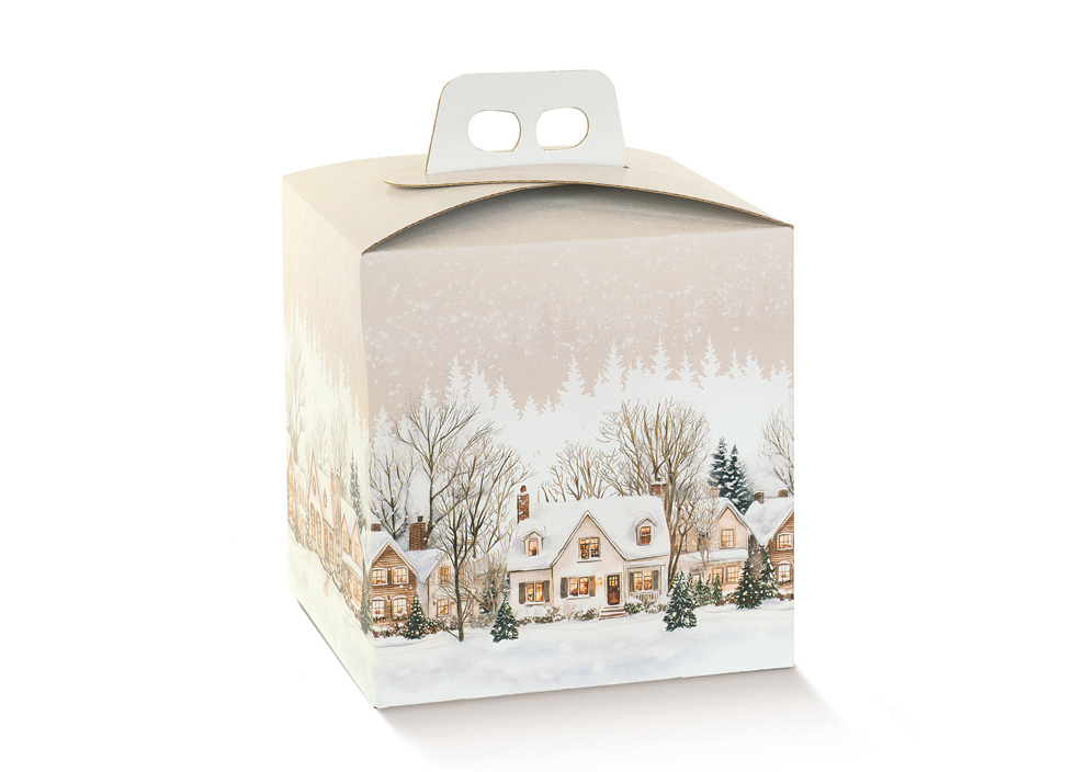 Micro Caja de Navidad Quadrel con asa 21x21x22cm