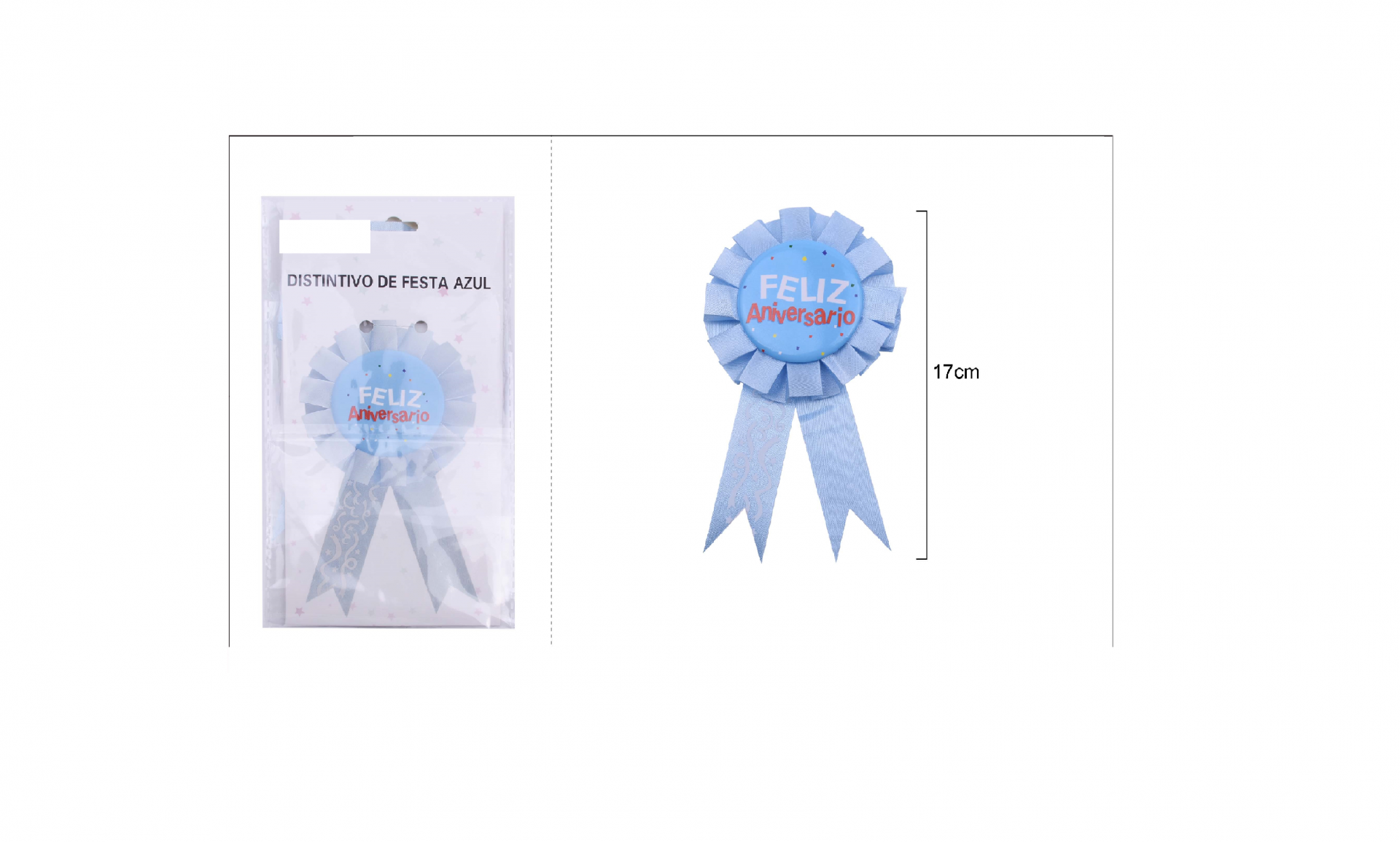Insignia de fiesta azul "FELIZ CUMPLEAÑOS"