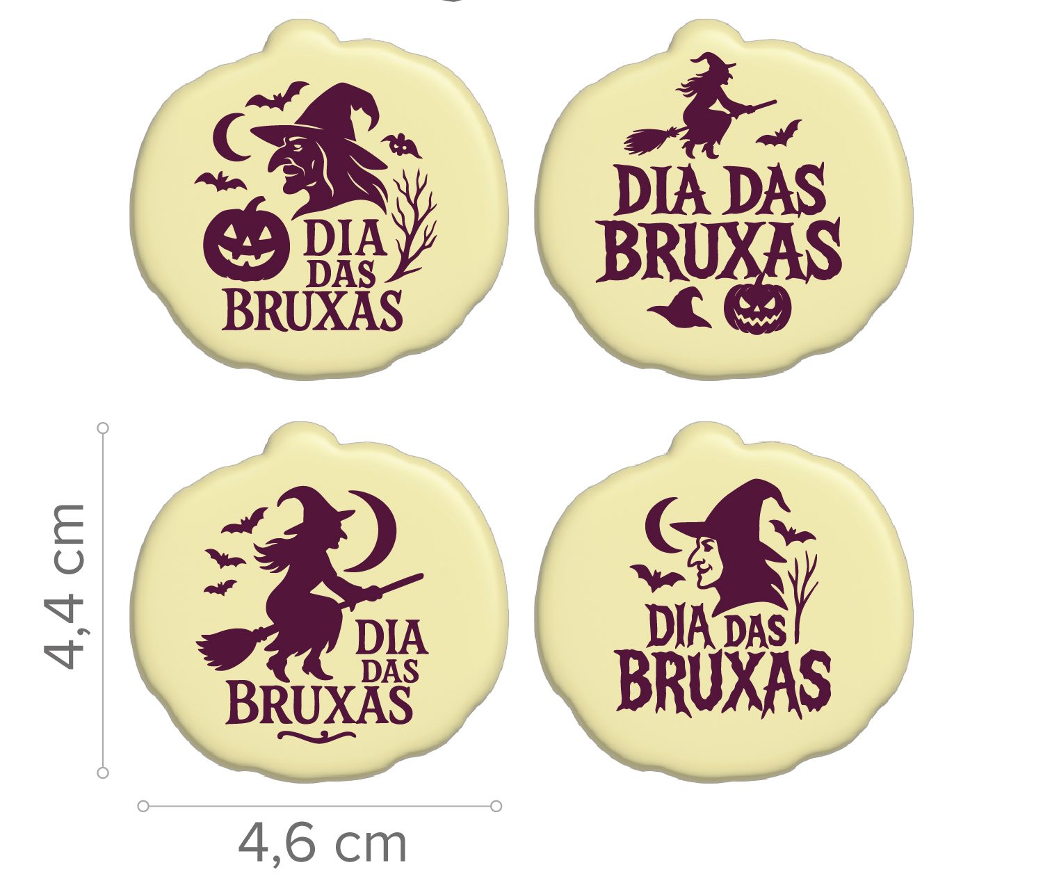 Plato de Halloween de chocolate blanco Ø 4,5 cm Caja de 54