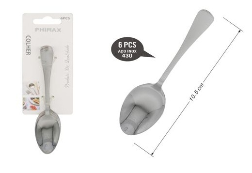 Cuchara de café de acero inoxidable 10,5 cm 6 piezas