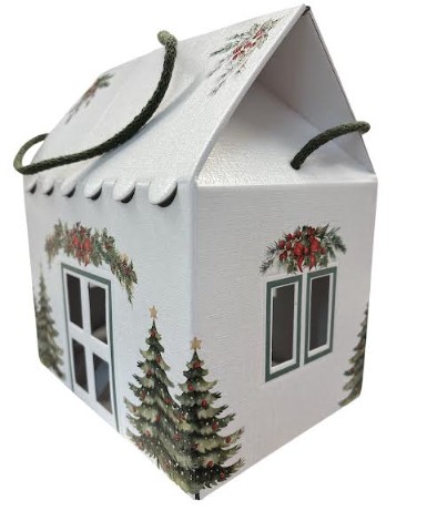 Caja Micro Casa con Pino Verde 20x14x14cm