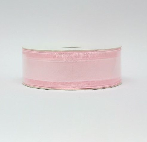 Cinta de raso rosa con organización 2,5 cm x 10 metros