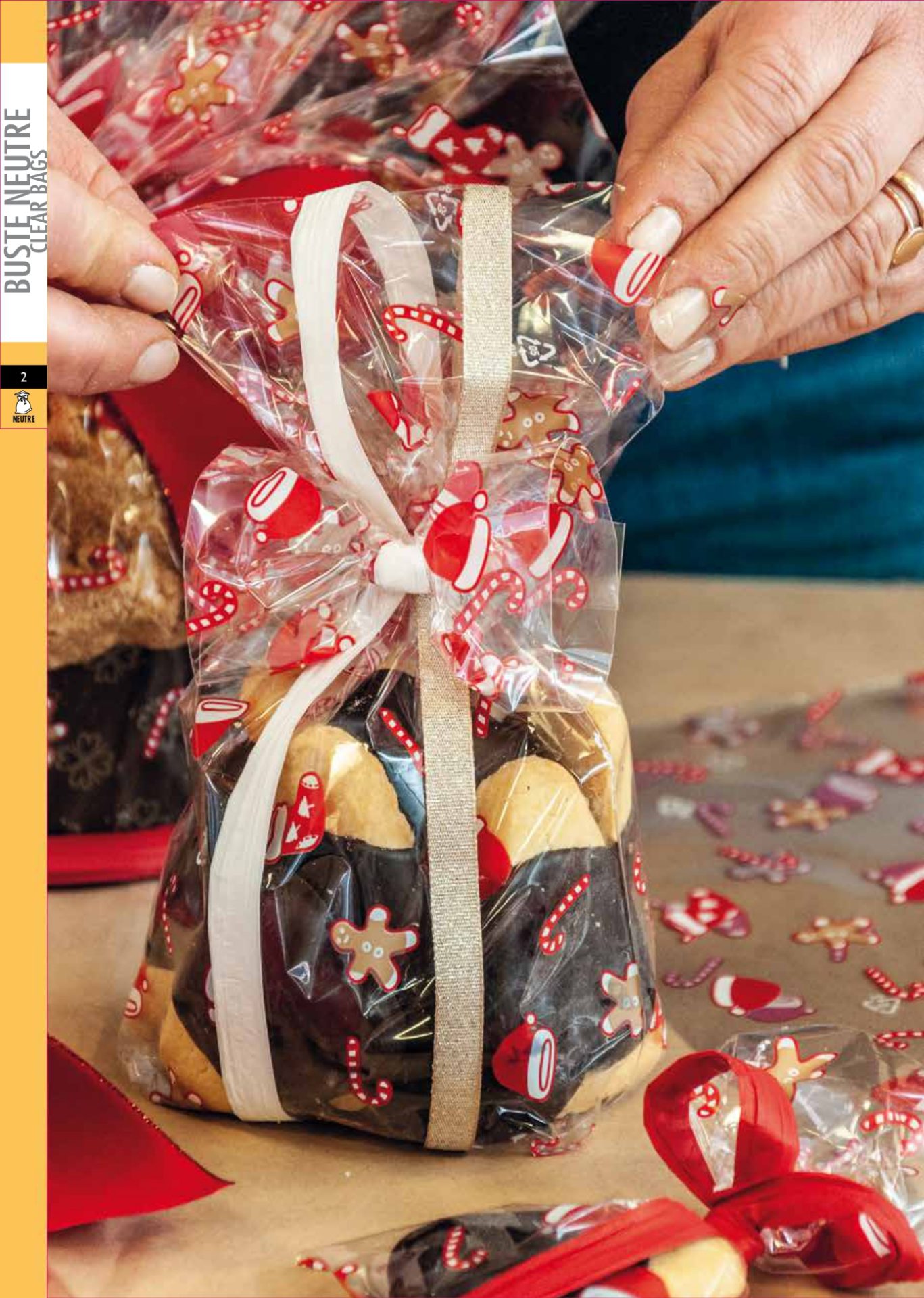 Buste Bolsa de celofán de Navidad 20x35cm 50 uds.